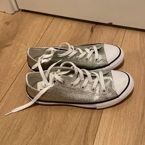 silver glitter converse